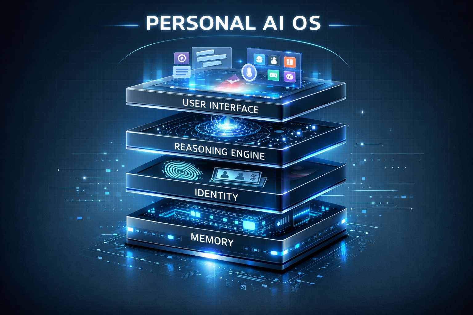 Diagram illustrating layers of a personal AI operating system