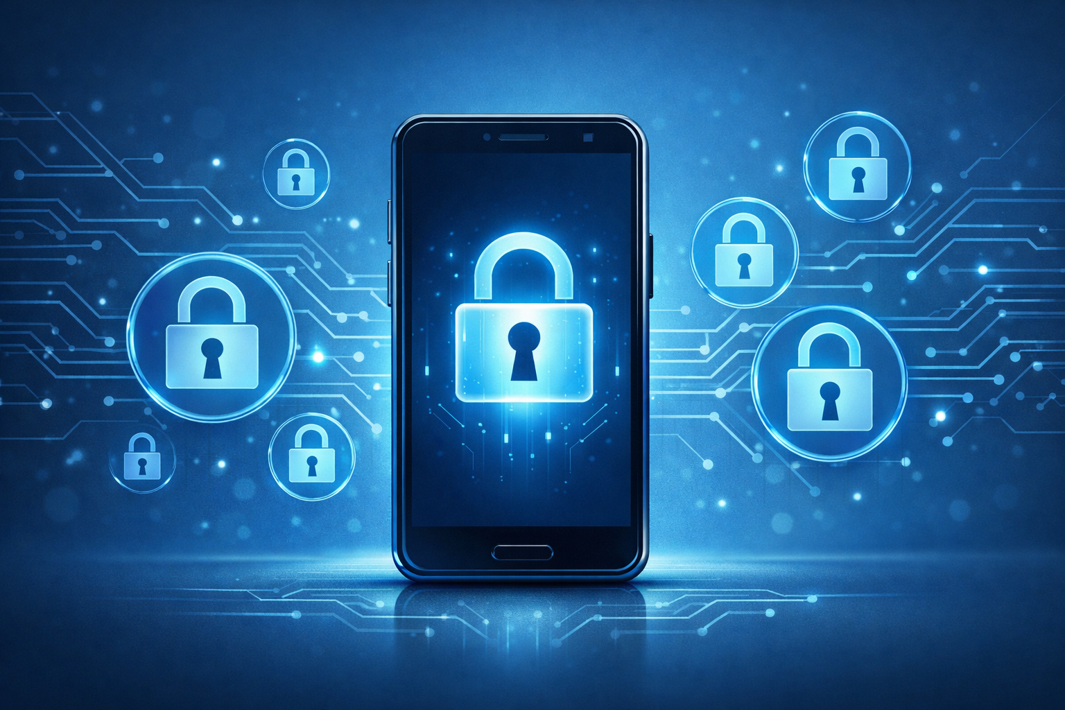 Smart device with secure digital lock symbols