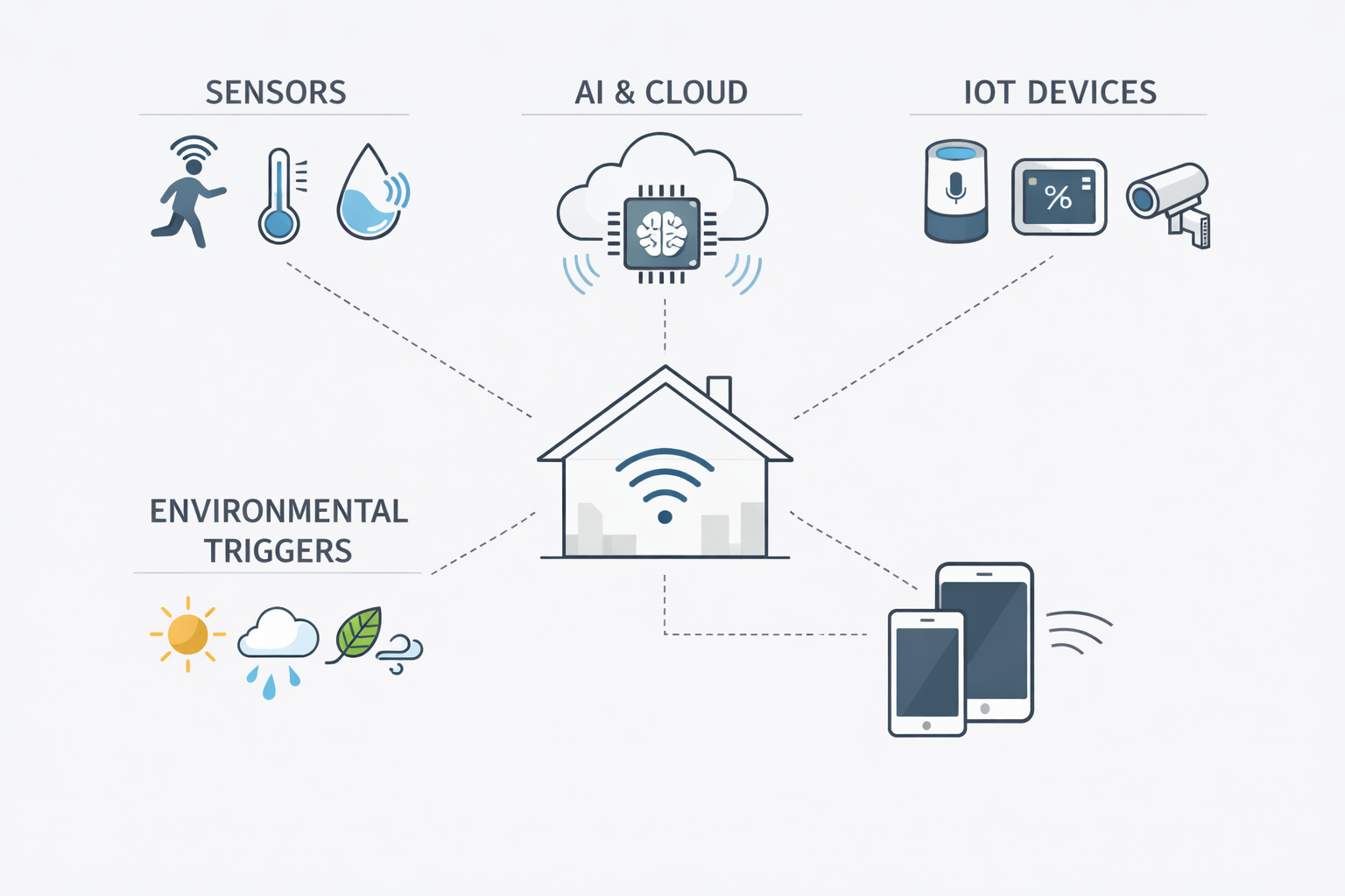 Diagram showing interconnected ambient computing technologies